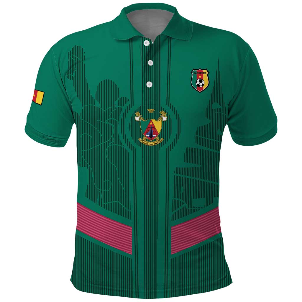 Custom Cameroon Football Polo Shirt Waka Waka - This Time For Africa LT15