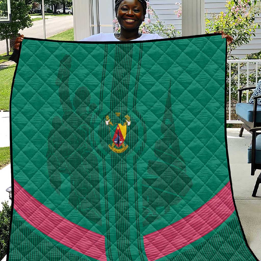 Custom Cameroun Football Quilt Allez les Lions LT15