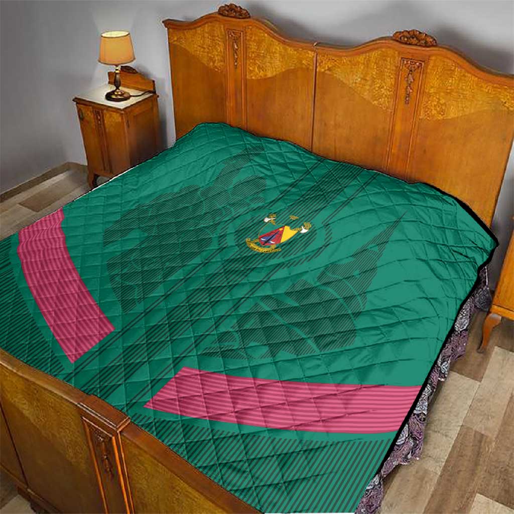Custom Cameroun Football Quilt Allez les Lions LT15