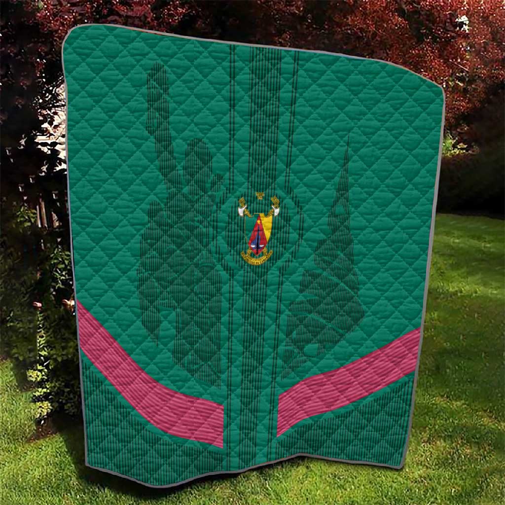 Custom Cameroun Football Quilt Allez les Lions LT15