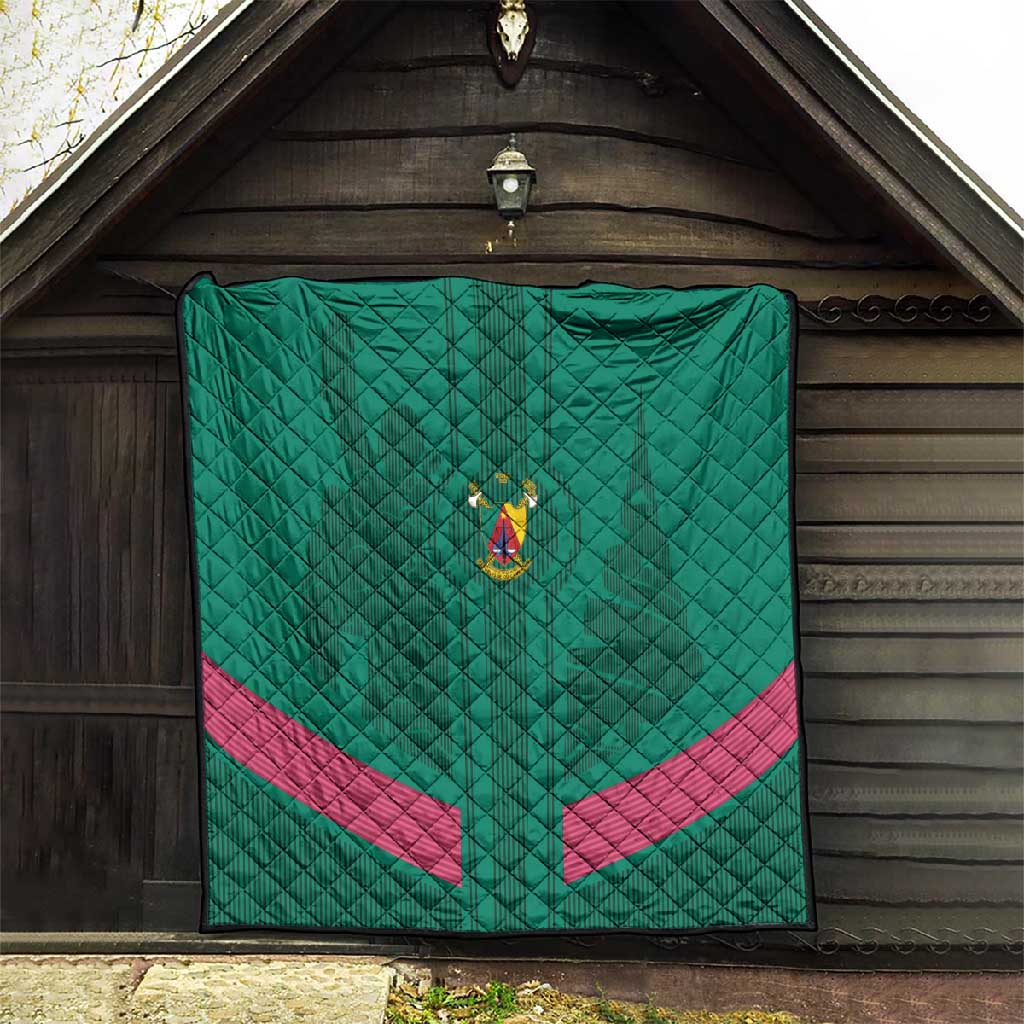 Custom Cameroun Football Quilt Allez les Lions LT15
