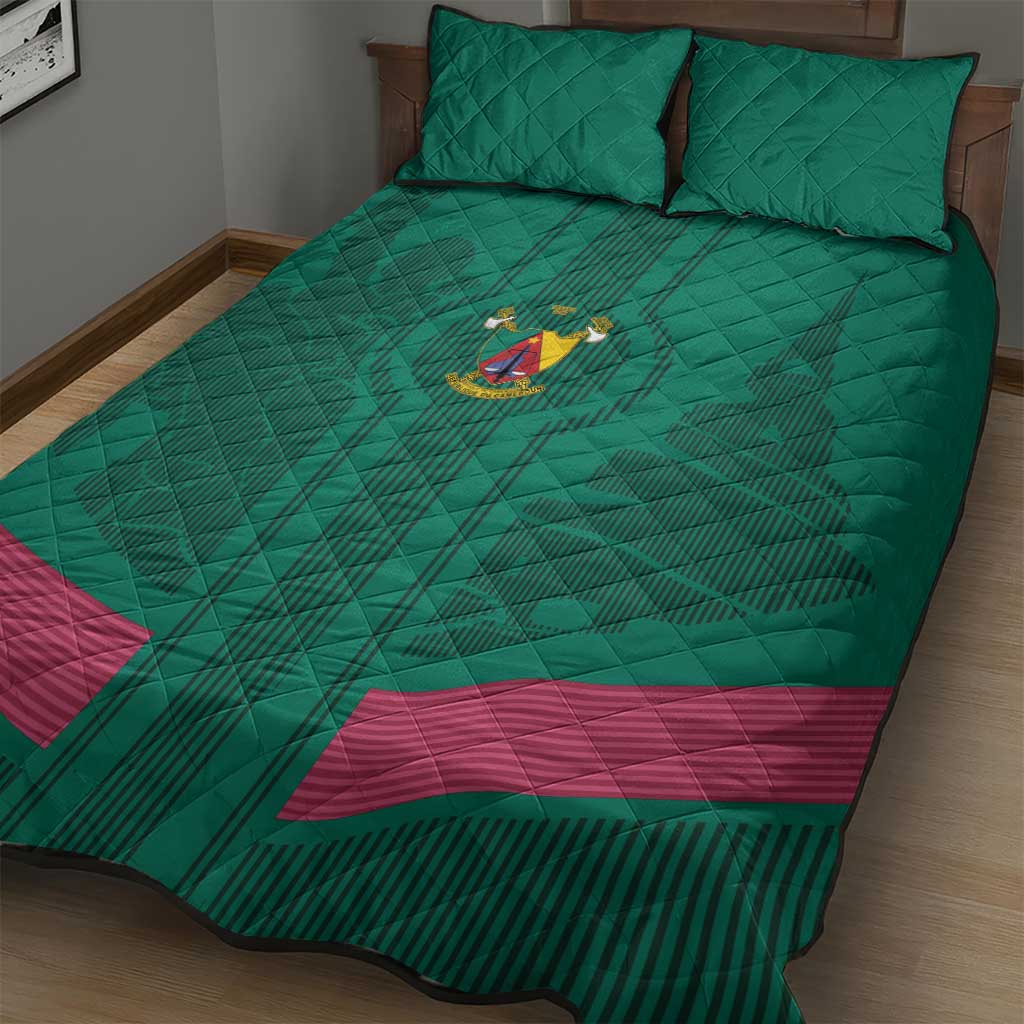 Custom Cameroun Football Quilt Bed Set Allez les Lions LT15