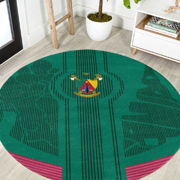 Custom Cameroun Football Round Carpet Allez les Lions LT15