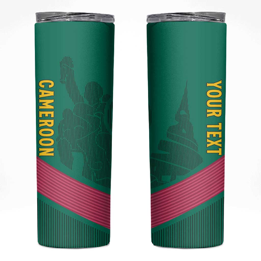 Custom Cameroun Football Skinny Tumbler Allez les Lions LT15