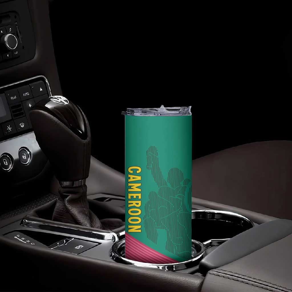 Custom Cameroun Football Skinny Tumbler Allez les Lions LT15