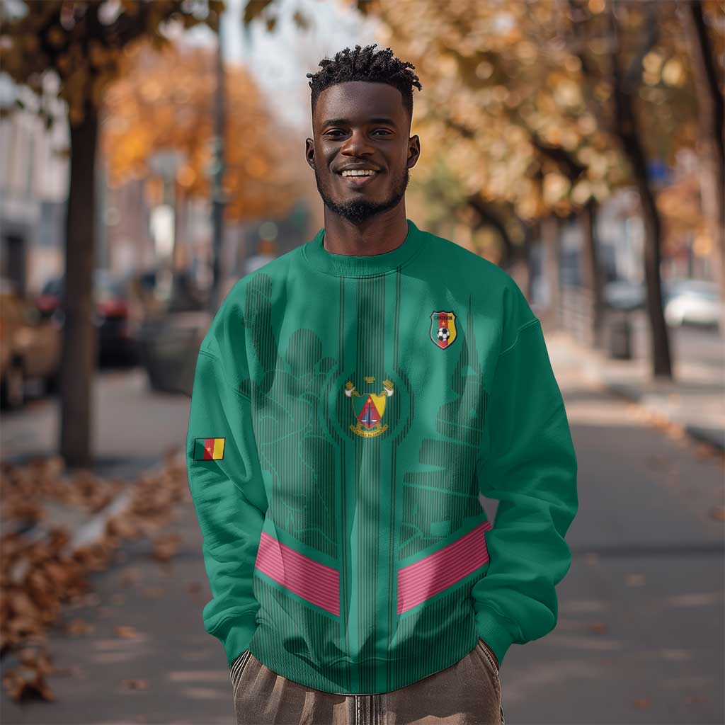 Custom Cameroun Football Sweatshirt Allez les Lions LT15