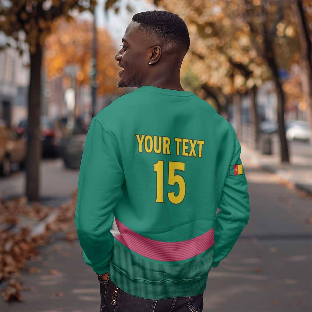 Custom Cameroun Football Sweatshirt Allez les Lions LT15