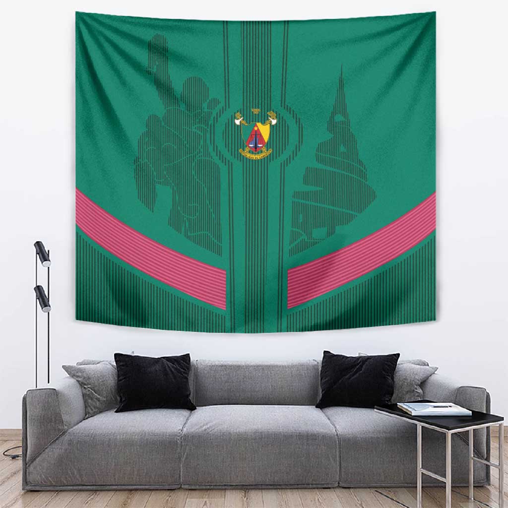 Custom Cameroun Football Tapestry Allez les Lions LT15