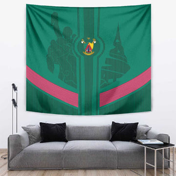 Custom Cameroun Football Tapestry Allez les Lions LT15