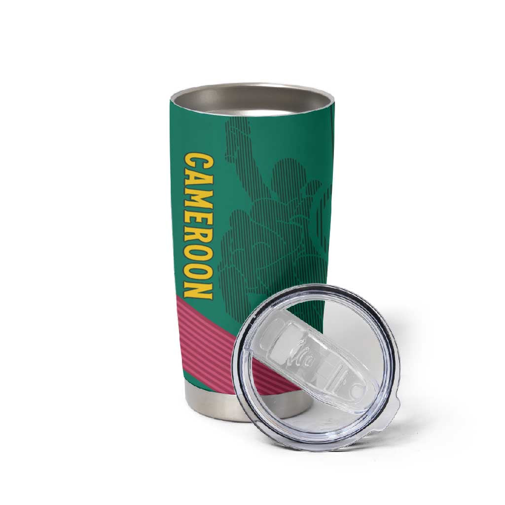 Custom Cameroun Football Tumbler Cup Allez les Lions LT15