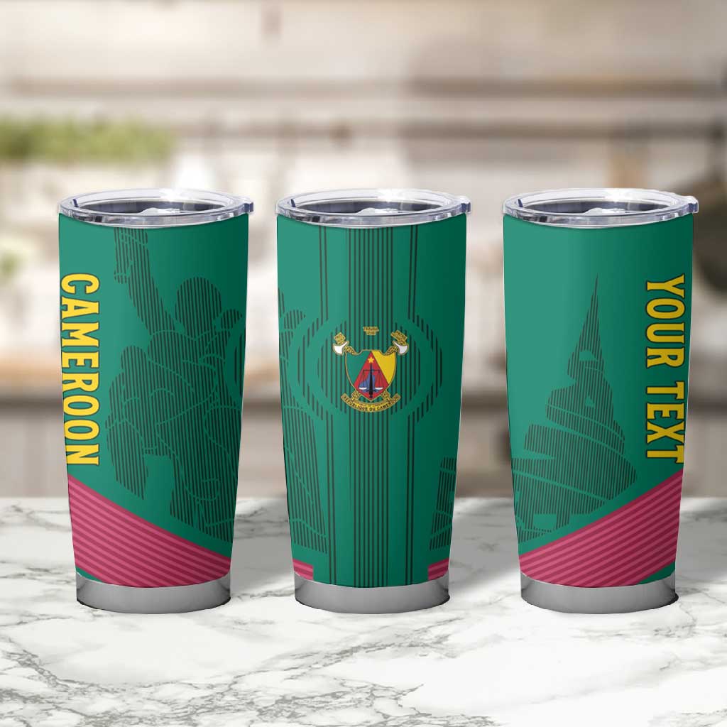 Custom Cameroun Football Tumbler Cup Allez les Lions LT15