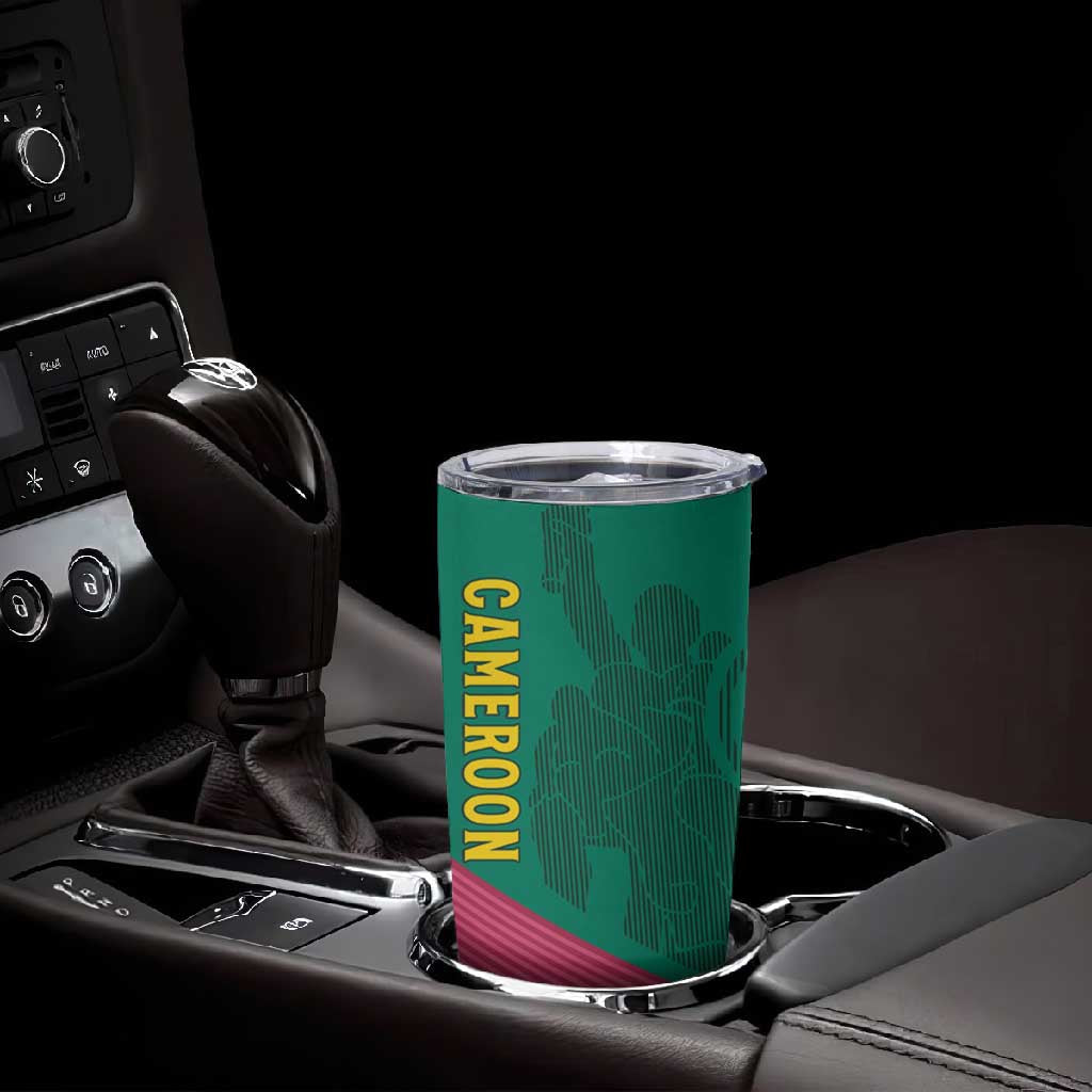Custom Cameroun Football Tumbler Cup Allez les Lions LT15