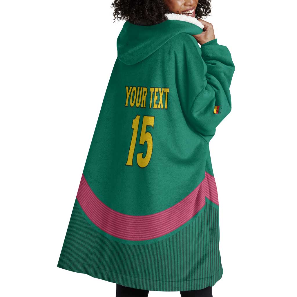 Custom Cameroun Football Wearable Blanket Hoodie Allez les Lions LT15