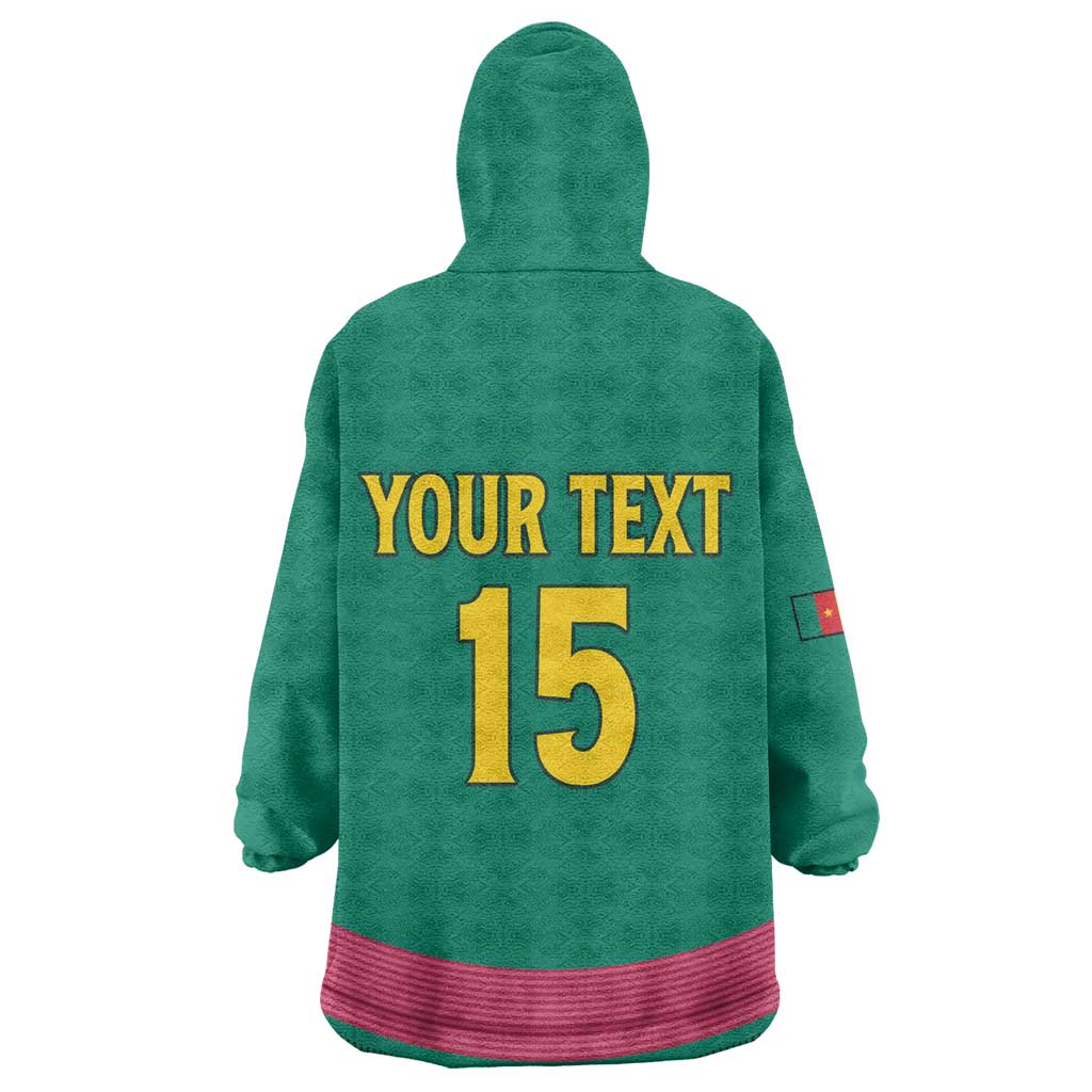 Custom Cameroun Football Wearable Blanket Hoodie Allez les Lions LT15