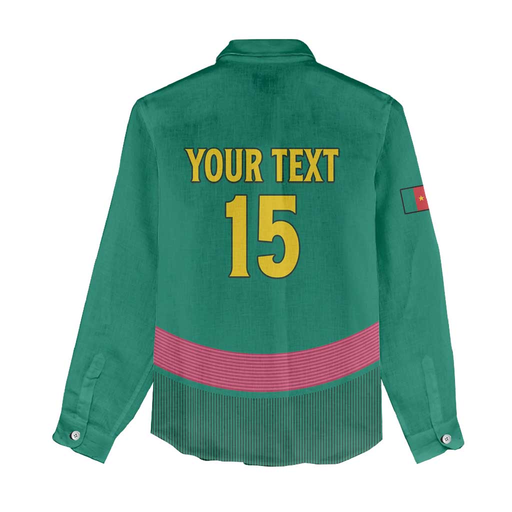 Custom Cameroun Football Women Casual Shirt Allez les Lions LT15