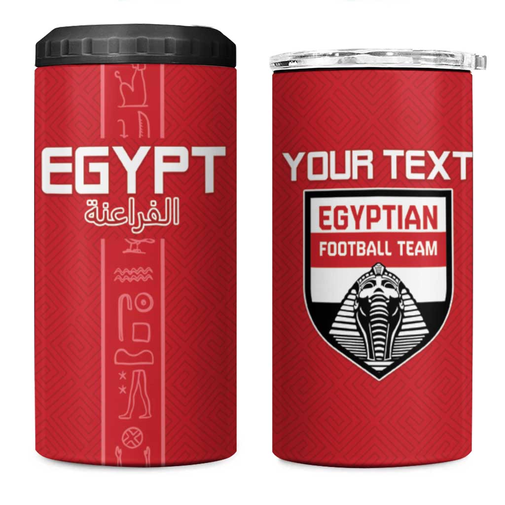 Egyptian Football Custom 4 in 1 Can Cooler Tumbler Yalla Masr - Red Ver LT15
