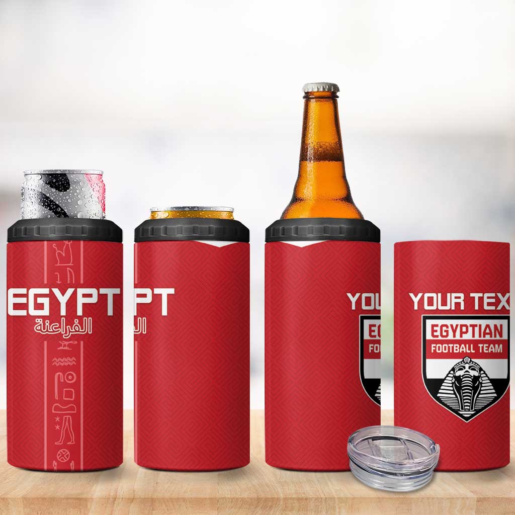 Egyptian Football Custom 4 in 1 Can Cooler Tumbler Yalla Masr - Red Ver LT15