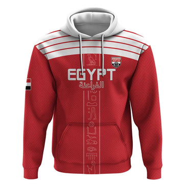 Custom Egypt Football Hoodie Yalla Yalla Pharaohs - Red Ver LT15