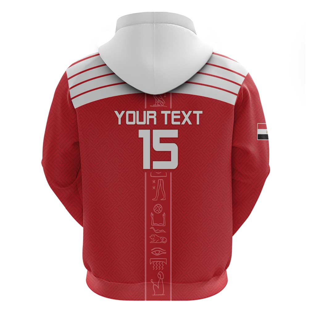 Custom Egypt Football Hoodie Yalla Yalla Pharaohs - Red Ver LT15