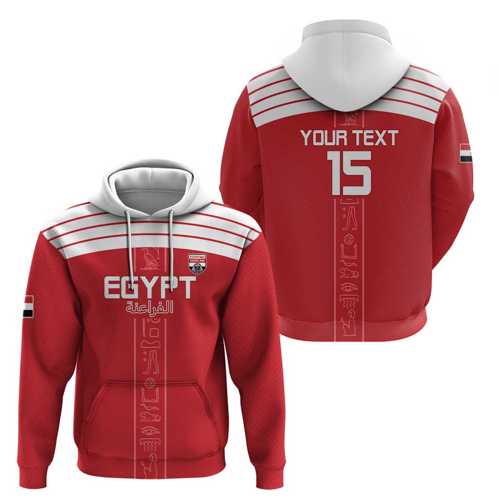 Custom Egypt Football Hoodie Yalla Yalla Pharaohs - Red Ver LT15