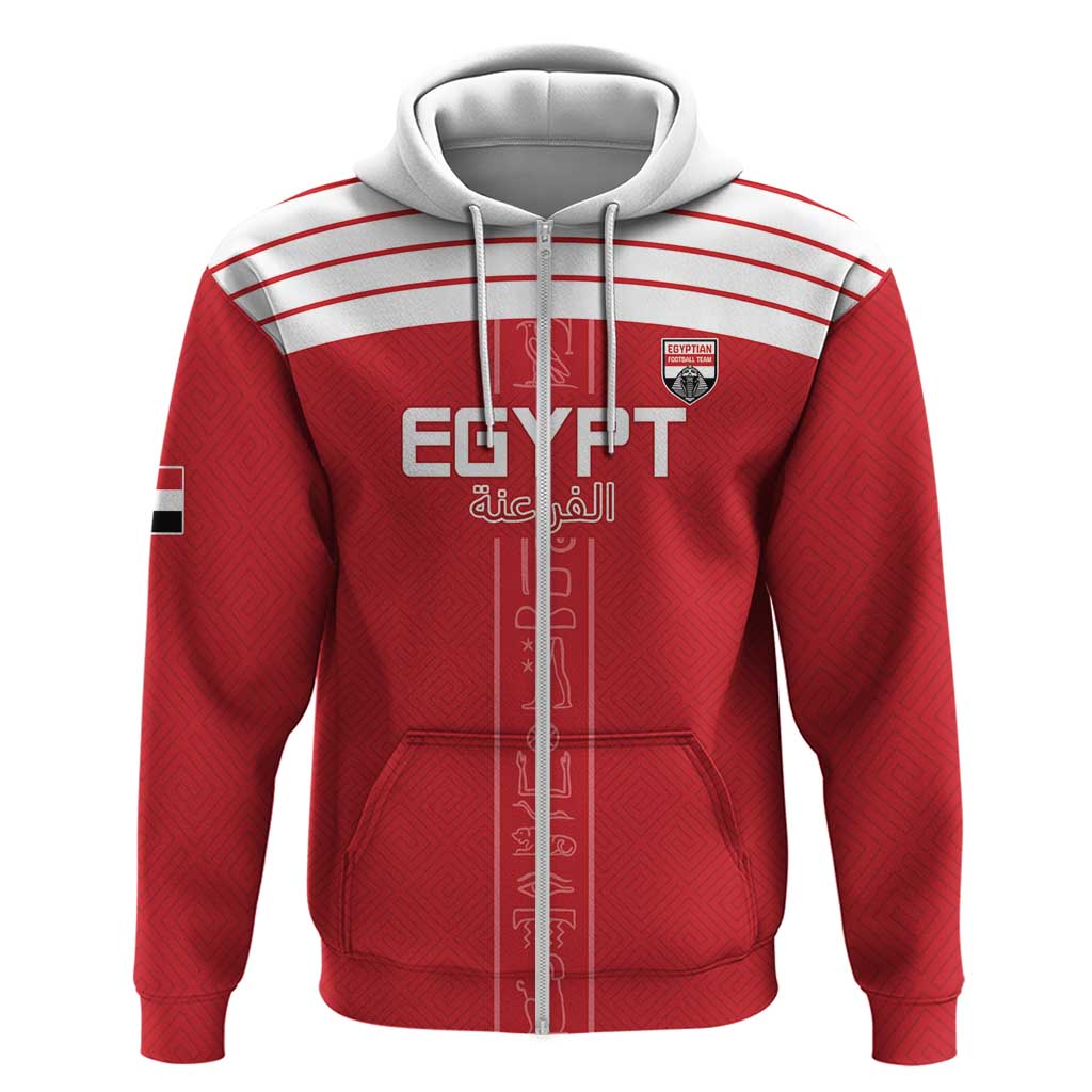 Custom Egypt Football Hoodie Yalla Yalla Pharaohs - Red Ver LT15
