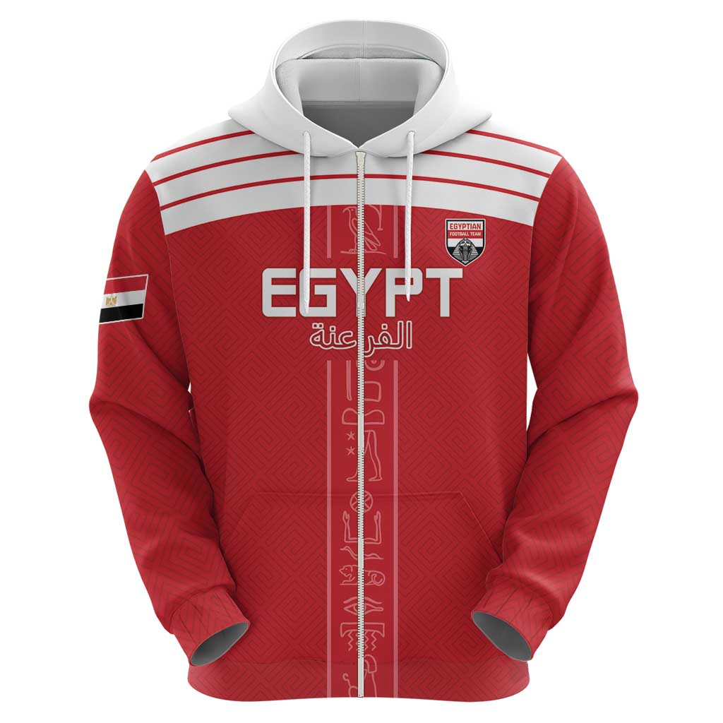 Custom Egypt Football Hoodie Yalla Yalla Pharaohs - Red Ver LT15