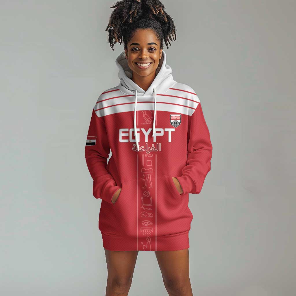 Egyptian Football Custom Hoodie Dress Yalla Masr - Red Ver LT15