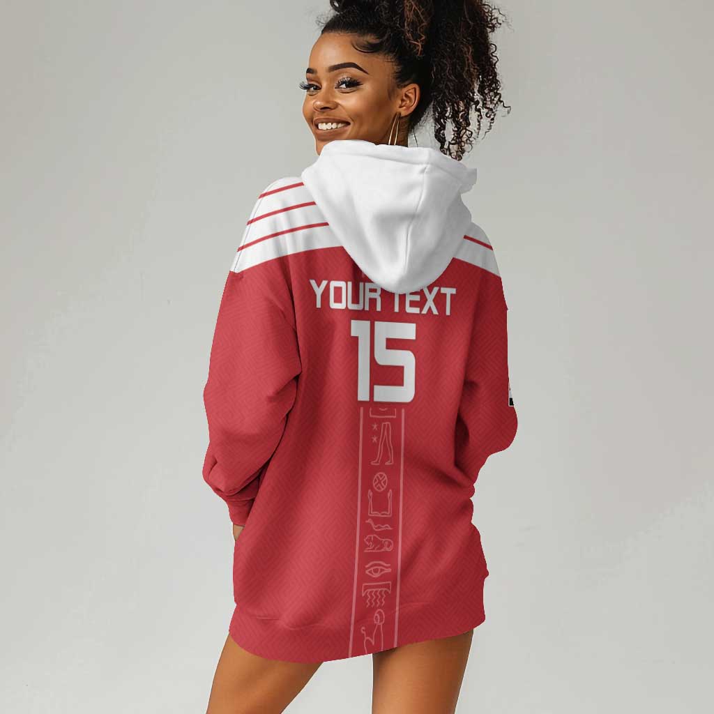 Egyptian Football Custom Hoodie Dress Yalla Masr - Red Ver LT15