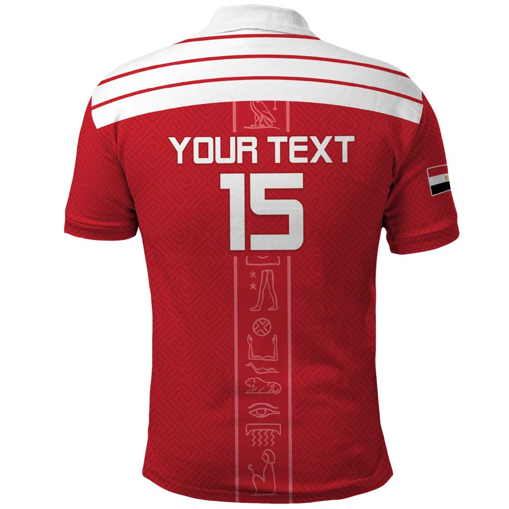 Custom Egypt Football Polo Shirt Yalla Yalla Pharaohs - Red Ver LT15