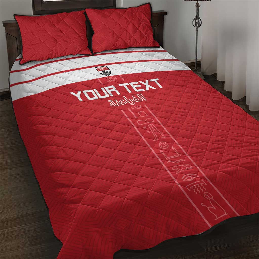 Egyptian Football Custom Quilt Bed Set Yalla Masr - Red Ver LT15
