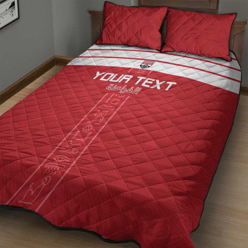 Egyptian Football Custom Quilt Bed Set Yalla Masr - Red Ver LT15