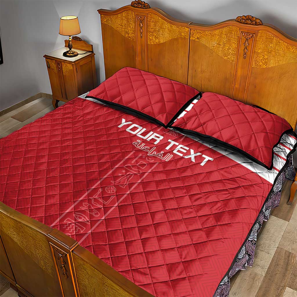 Egyptian Football Custom Quilt Bed Set Yalla Masr - Red Ver LT15