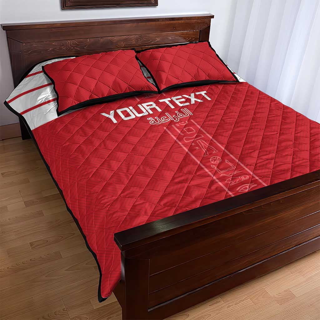 Egyptian Football Custom Quilt Bed Set Yalla Masr - Red Ver LT15