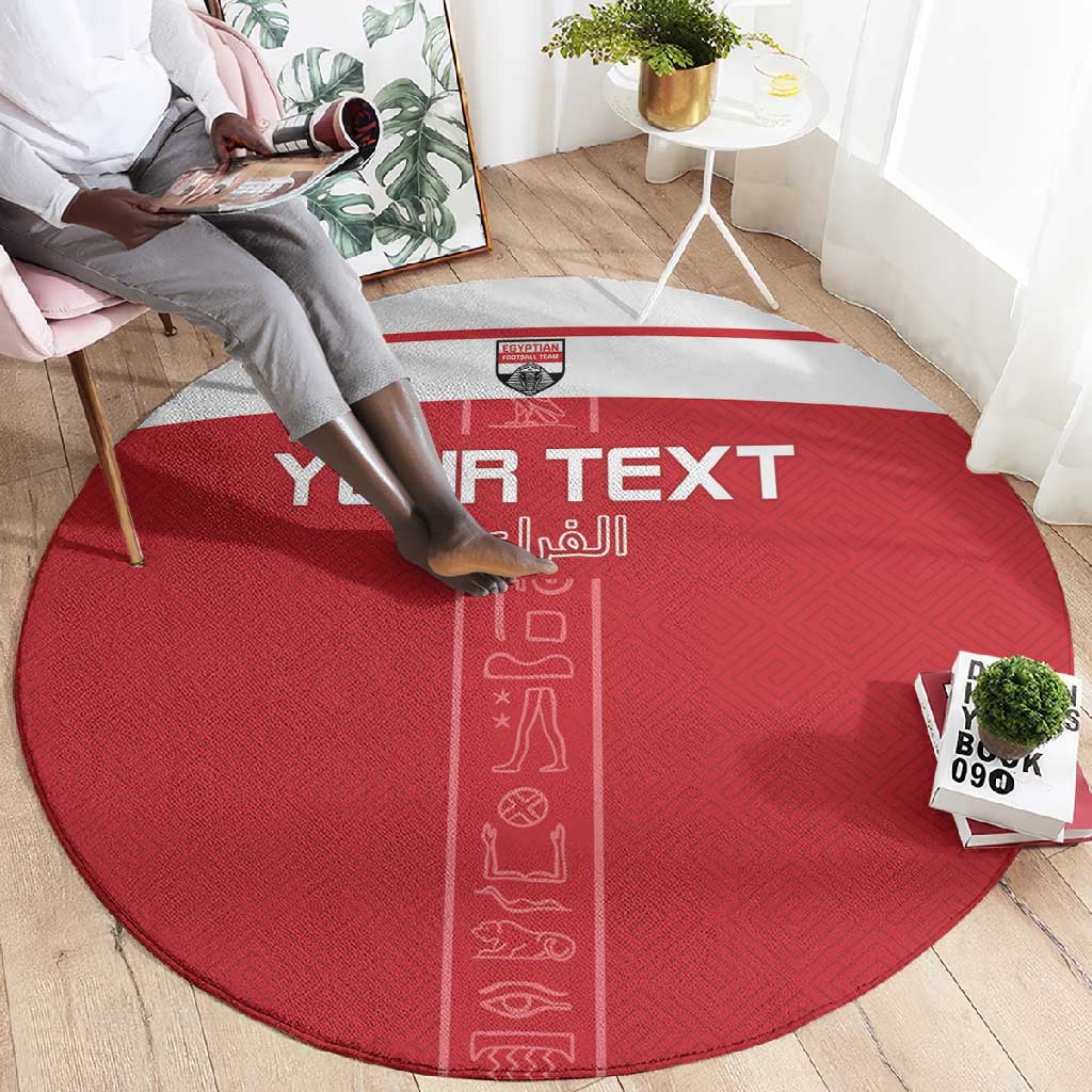Egyptian Football Custom Round Carpet Yalla Masr - Red Ver LT15