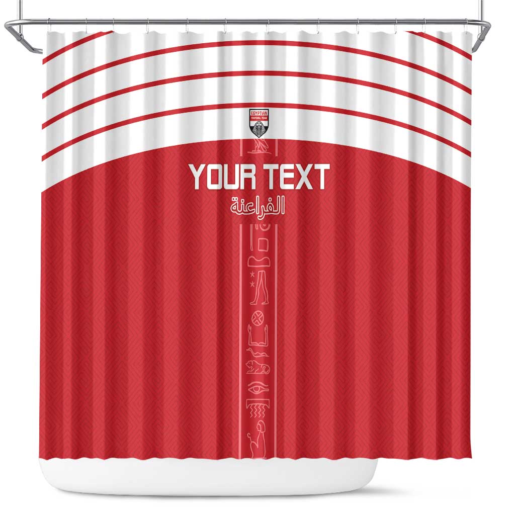 Custom Egypt Football Shower Curtain Yalla Yalla Pharaohs - Red Ver LT15