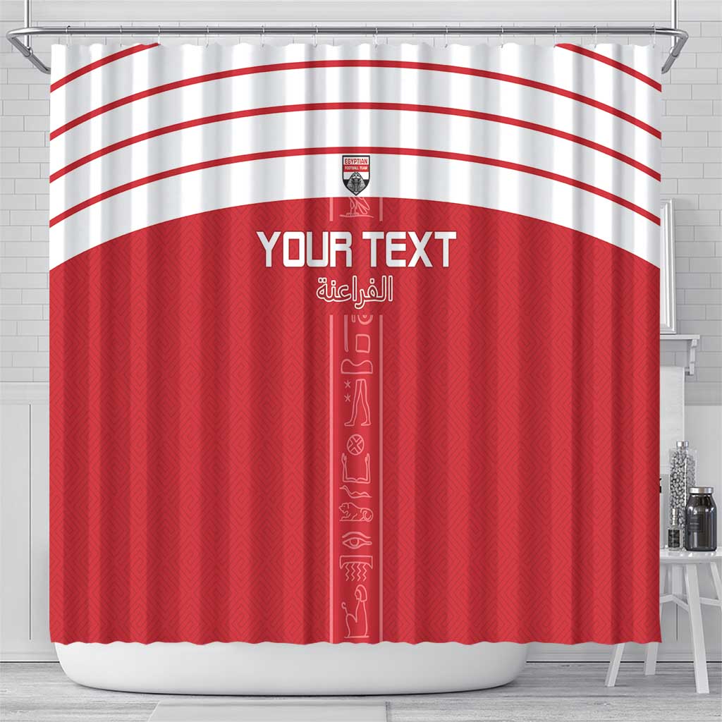Custom Egypt Football Shower Curtain Yalla Yalla Pharaohs - Red Ver LT15