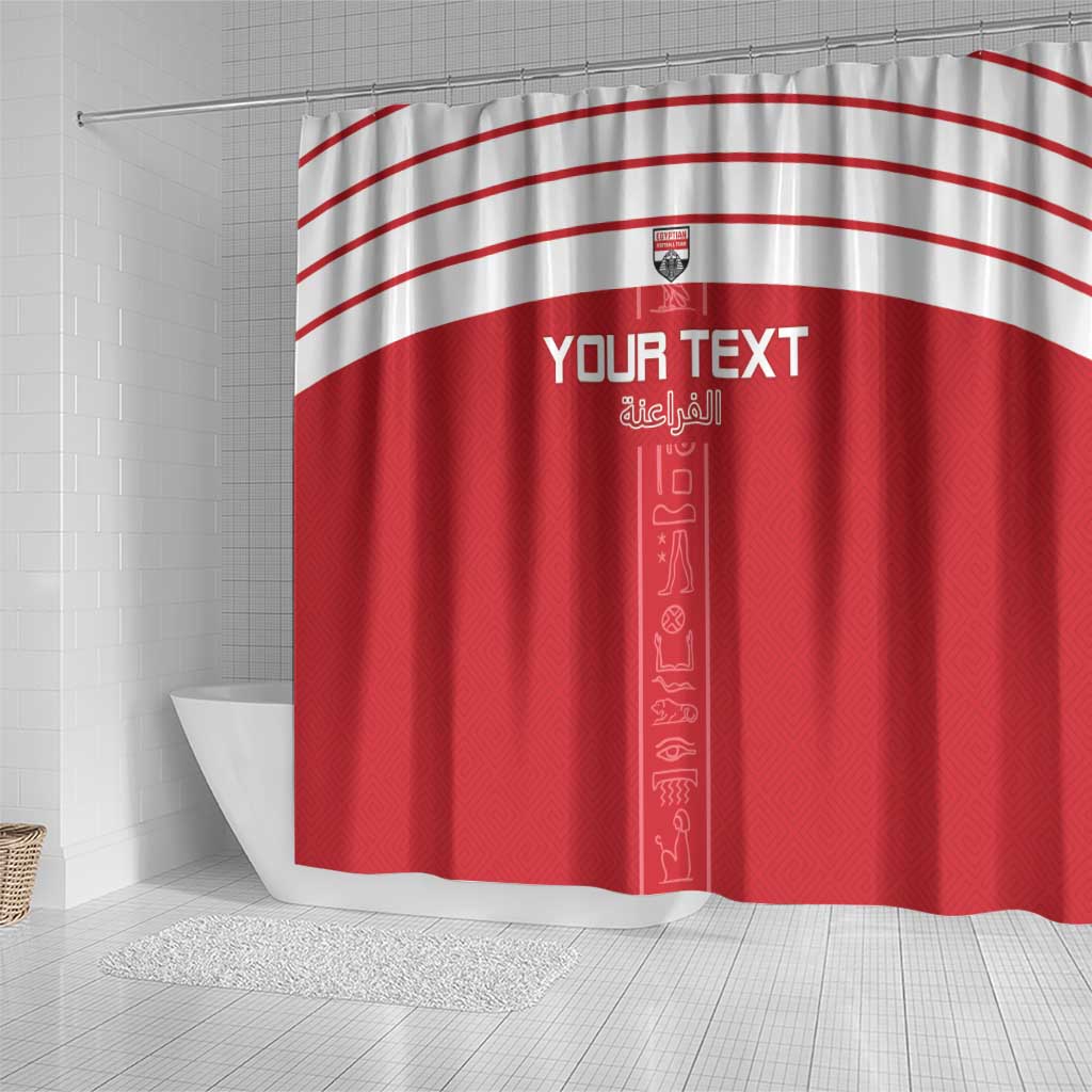 Custom Egypt Football Shower Curtain Yalla Yalla Pharaohs - Red Ver LT15