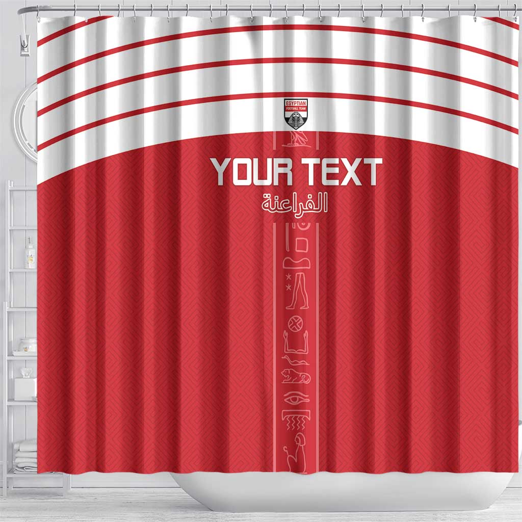 Custom Egypt Football Shower Curtain Yalla Yalla Pharaohs - Red Ver LT15