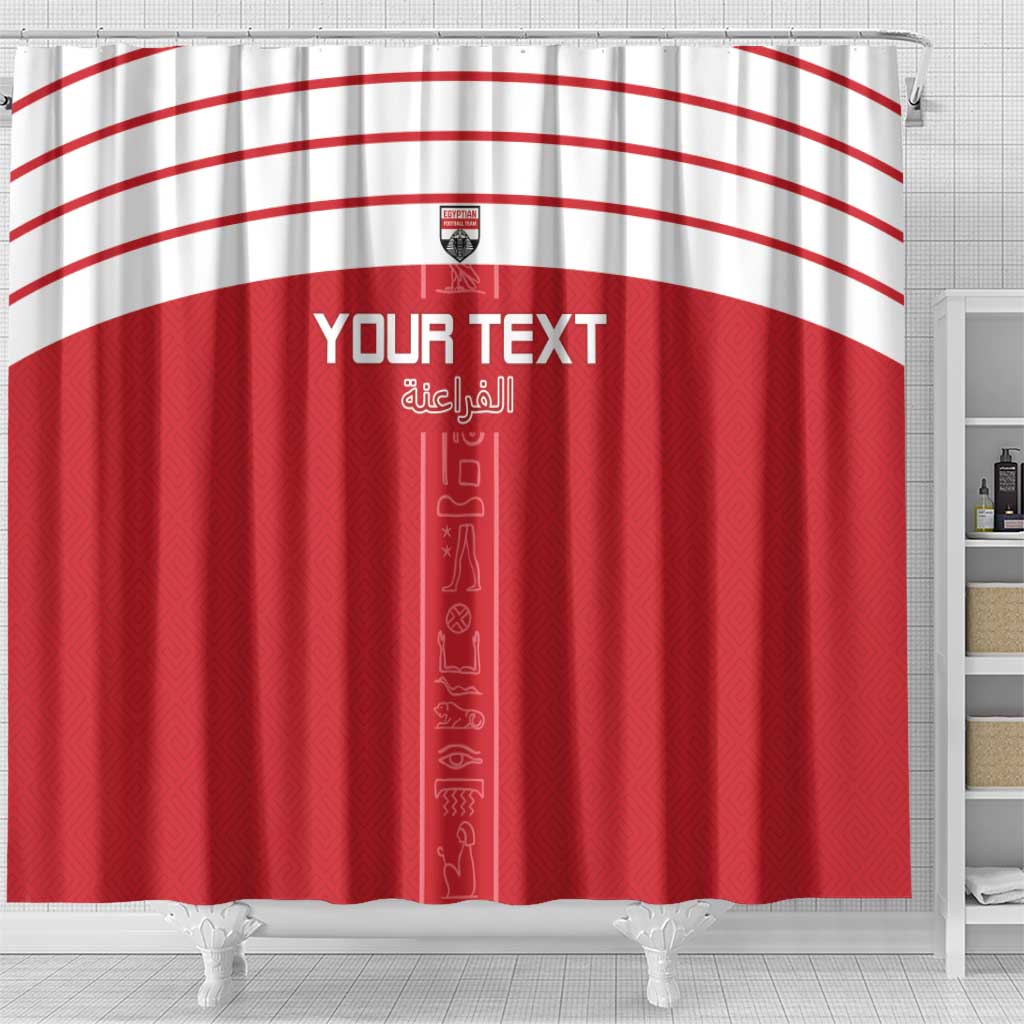 Custom Egypt Football Shower Curtain Yalla Yalla Pharaohs - Red Ver LT15
