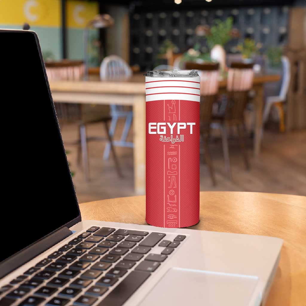 Egyptian Football Custom Skinny Tumbler Yalla Masr - Red Ver LT15