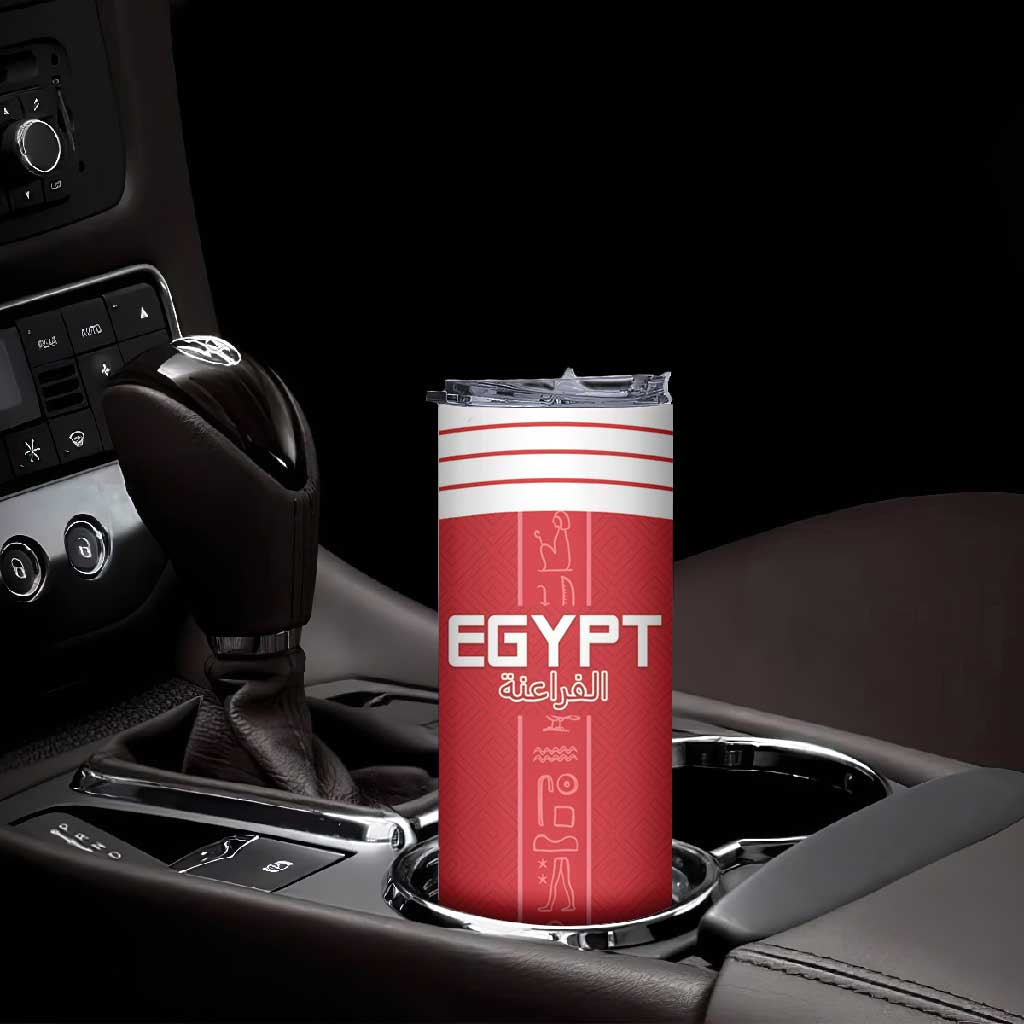 Egyptian Football Custom Skinny Tumbler Yalla Masr - Red Ver LT15