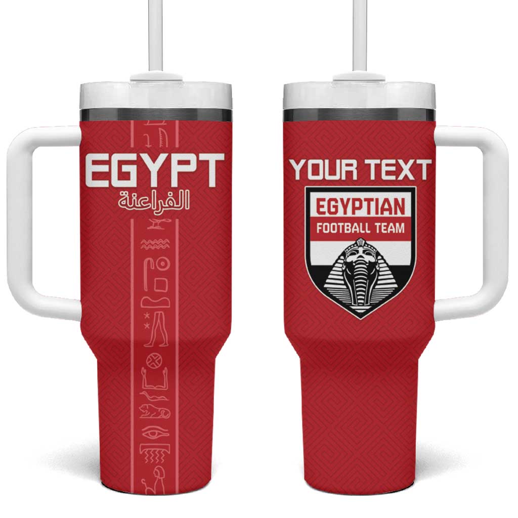 Egyptian Football Custom Tumbler With Handle Yalla Masr - Red Ver LT15