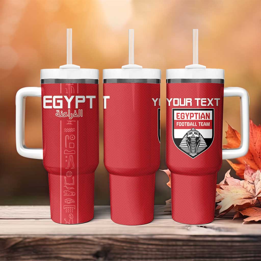 Egyptian Football Custom Tumbler With Handle Yalla Masr - Red Ver LT15