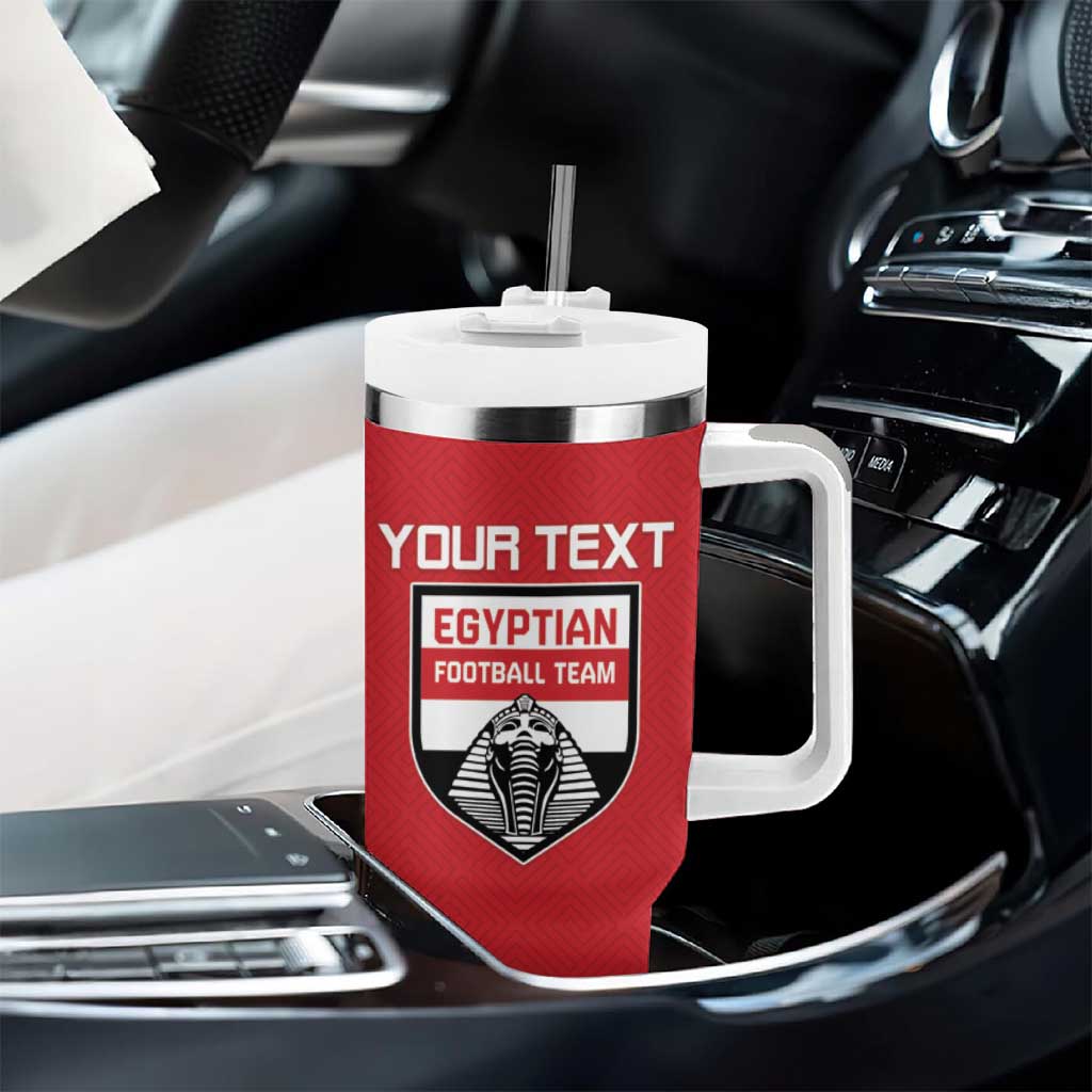 Egyptian Football Custom Tumbler With Handle Yalla Masr - Red Ver LT15