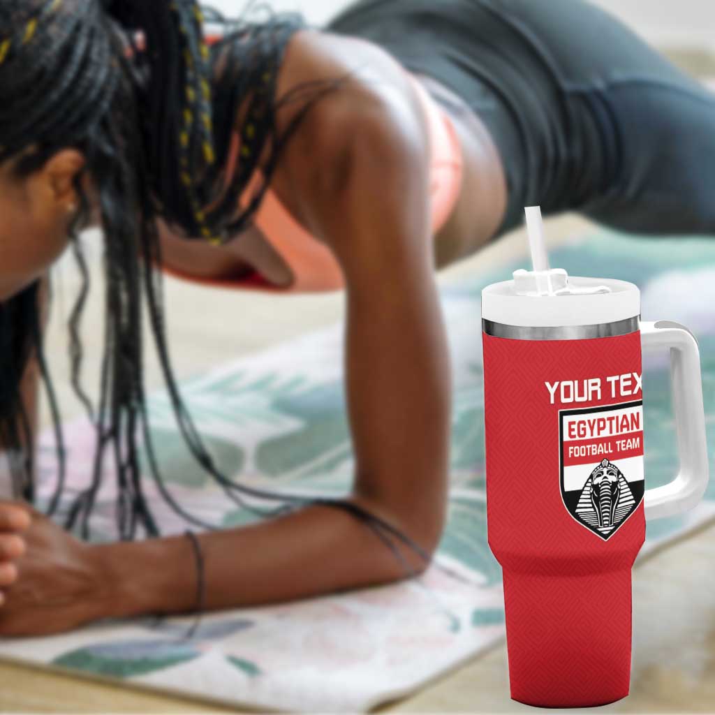 Egyptian Football Custom Tumbler With Handle Yalla Masr - Red Ver LT15