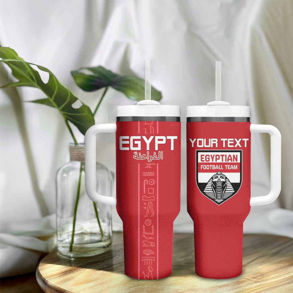 Egyptian Football Custom Tumbler With Handle Yalla Masr - Red Ver LT15