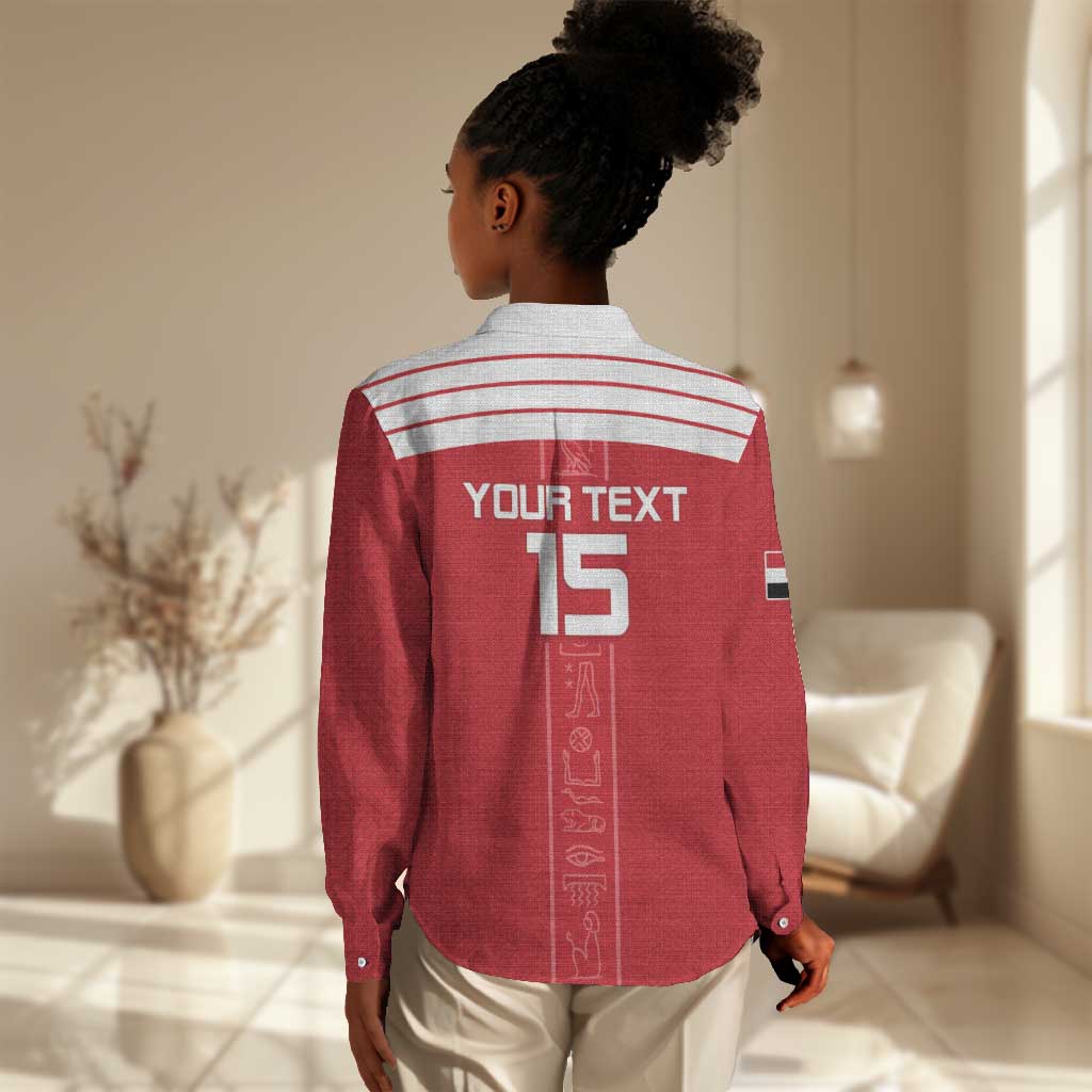 Egyptian Football Custom Women Casual Shirt Yalla Masr - Red Ver LT15