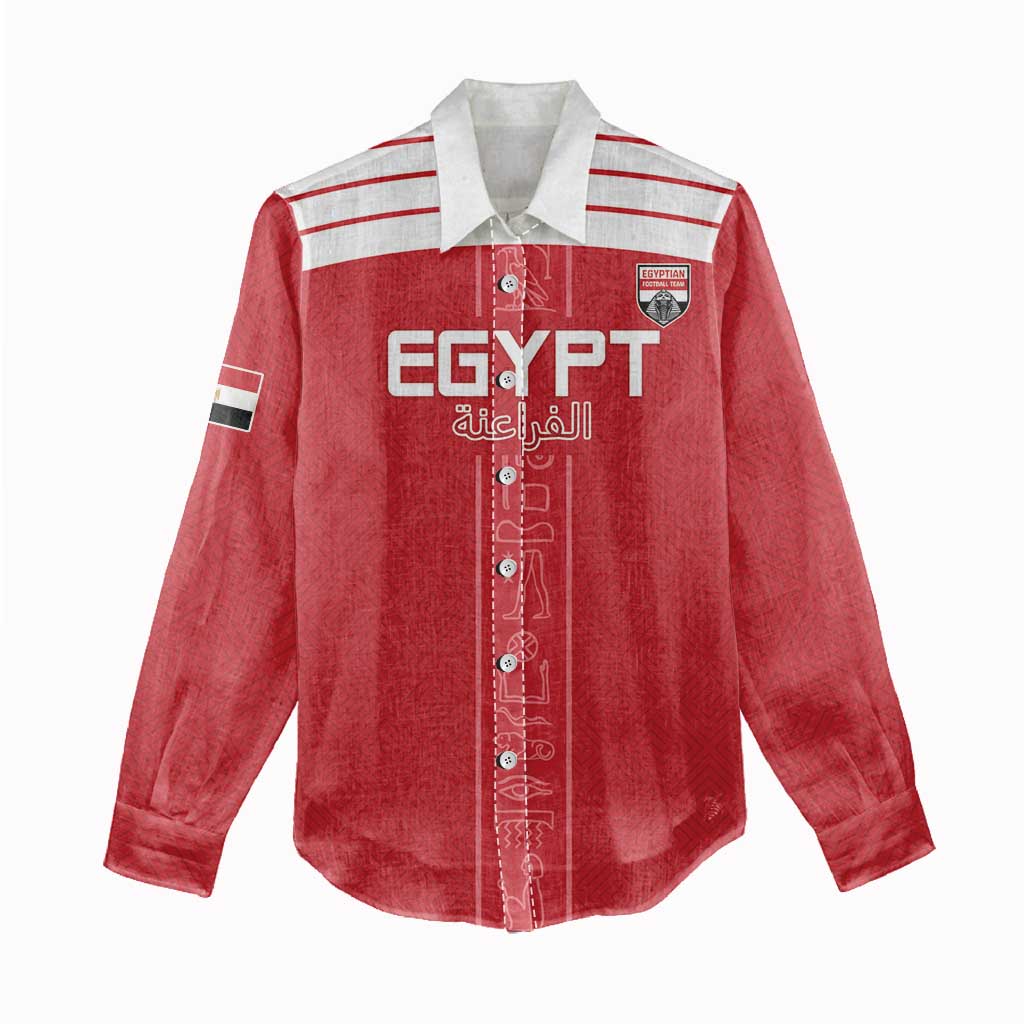 Egyptian Football Custom Women Casual Shirt Yalla Masr - Red Ver LT15