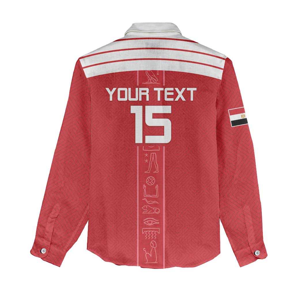Egyptian Football Custom Women Casual Shirt Yalla Masr - Red Ver LT15