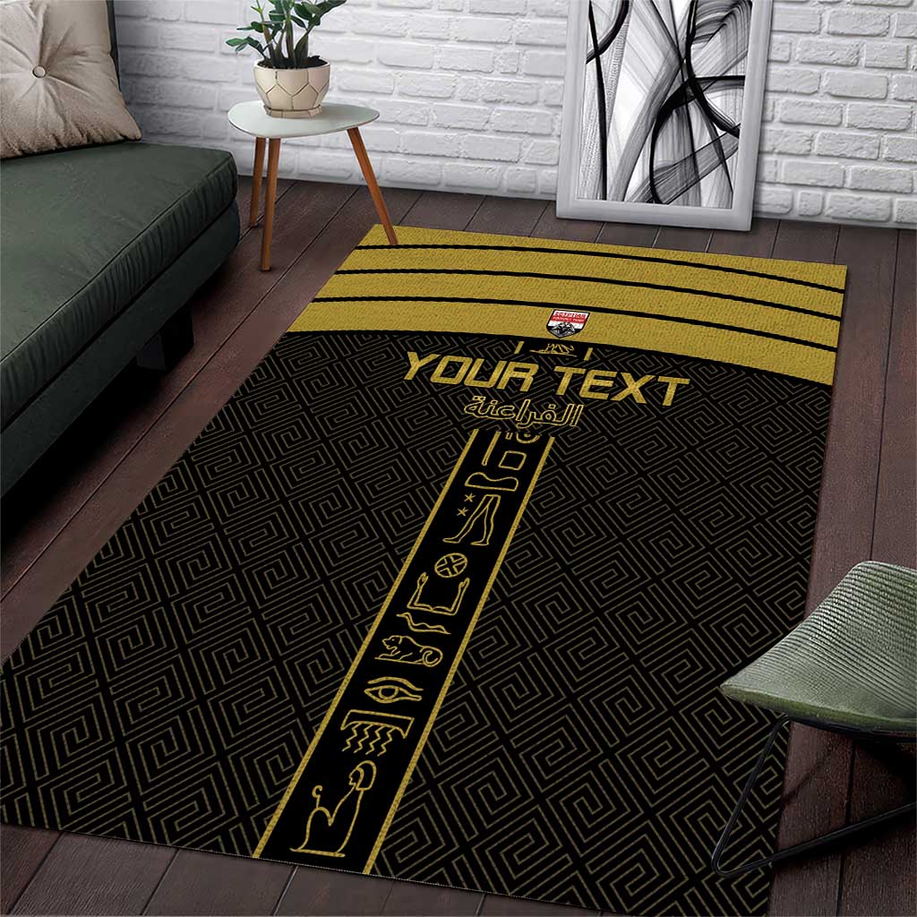 Egyptian Football Custom Area Rug Yalla Masr - Black Ver LT15